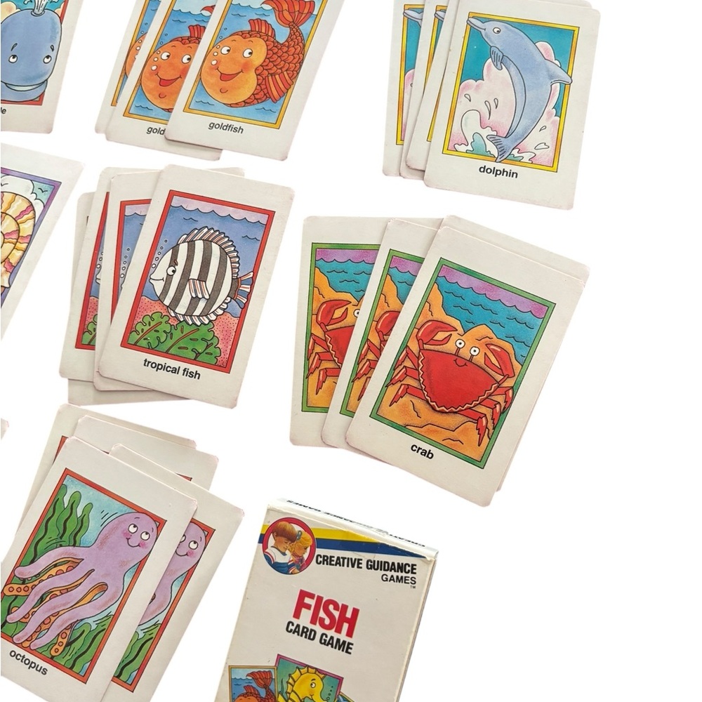 Lot 2 VTG 1986 Creative Guidance Childrens Games Old Maid Go Fish Cards IN Box - Picture 4 of 7